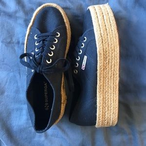 Superga - Navy espadrilles platform shoes